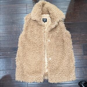 UGG Beige Faux Fur Vest